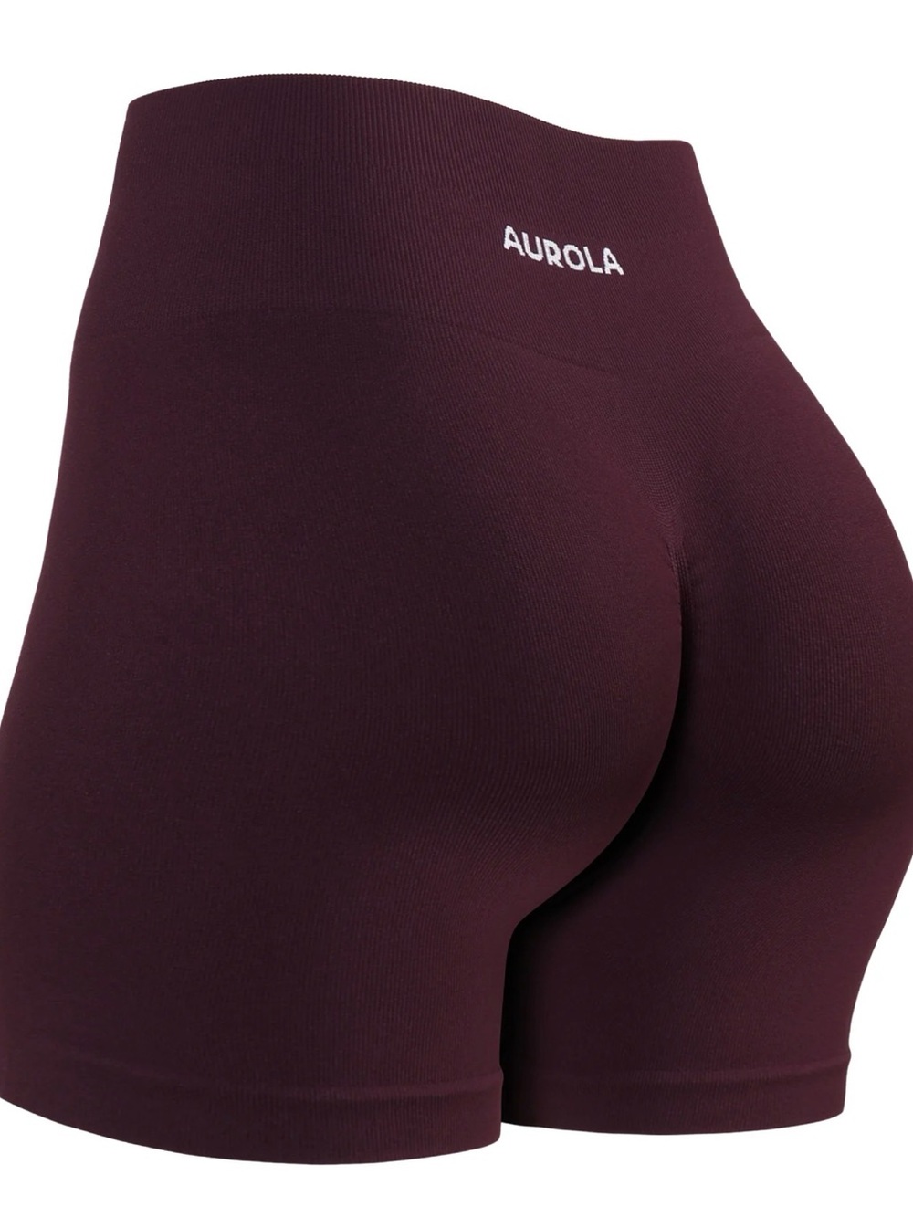 Aurola High-Waist Bike Shorts in Dark Burgundy
